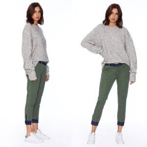 Etienne Marcel Military Inspired Mid Rise Two Toned Cropped Joggers Size 28